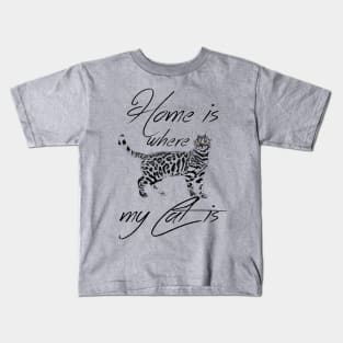 Home is where my cat is Kids T-Shirt